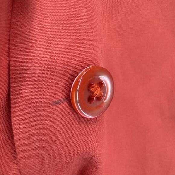 J. Peterman Long Sleeve 1947 Dress Size 12 Coral Red Cotton Flare Fit Retro - Picture 13 of 13